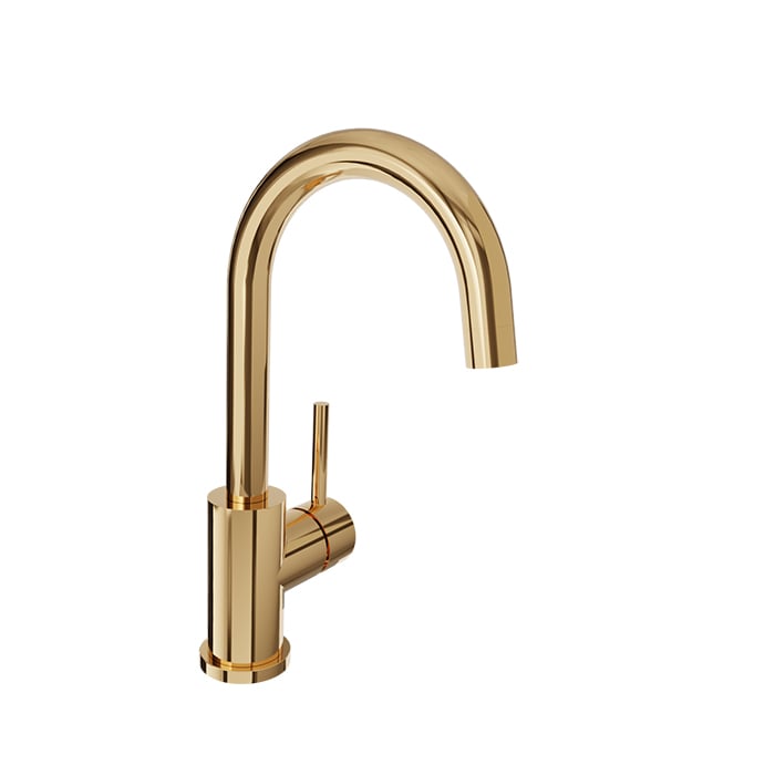 Baril ZIP B66 Single-Hole Lavatory Faucet, Drain Not Included B66-1030-00L in Gold