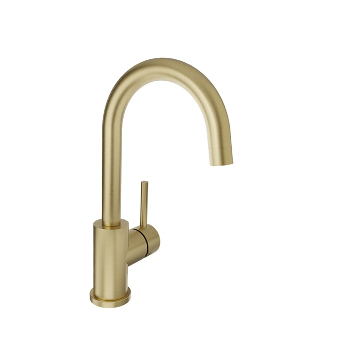 Baril ZIP B66 Single-Hole Lavatory Faucet, Drain Not Included B66-1030-00L in Satin Brass