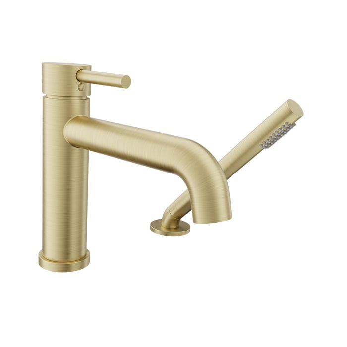 Baril ZIP B66 2-piece Tub Filler with Hand Shower B66-1249-00 in Satin Brass