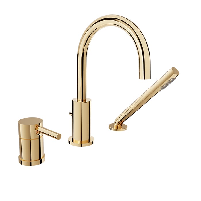 Baril ZIP B66 3-piece Tub Filler with Hand Shower B66-1369-03 in Gold