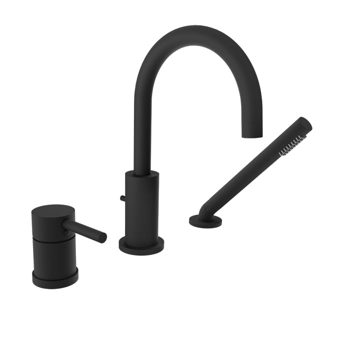 Baril ZIP B66 3-piece Tub Filler with Hand Shower B66-1369-03 in Matte Black