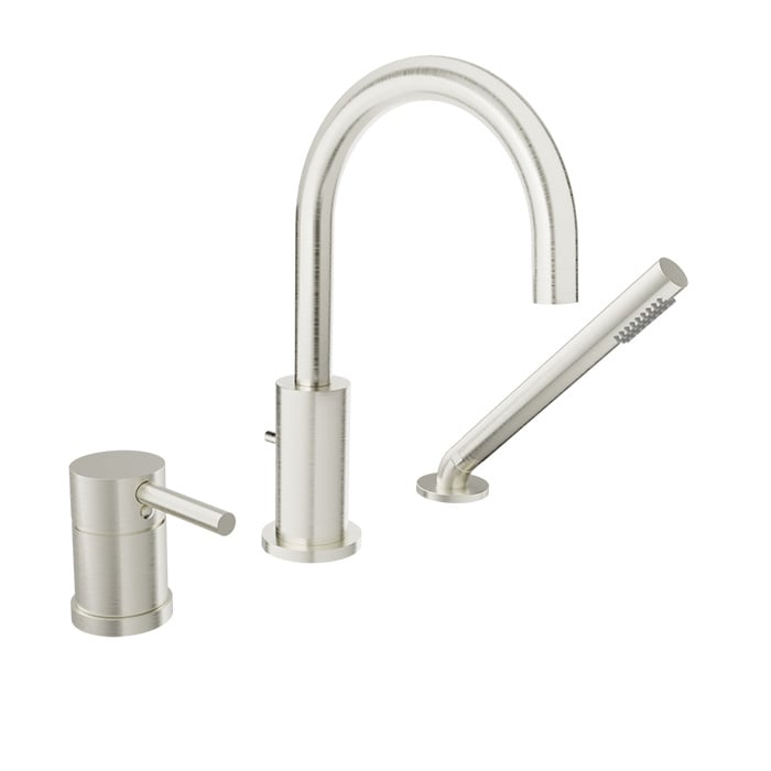 Baril ZIP B66 3-piece Tub Filler with Hand Shower B66-1369-03 in Brushed Nickel
