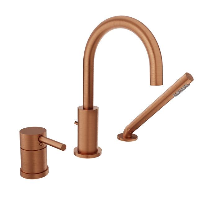 Baril ZIP B66 3-piece Tub Filler with Hand Shower B66-1369-03 in Satin Copper