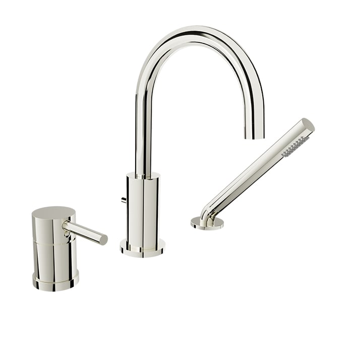 Baril ZIP B66 3-piece Tub Filler with Hand Shower B66-1369-03 in Polished Nickel