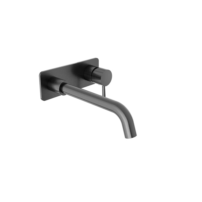Baril ZIP B66 Single Lever Wall-Mounted Lavatory Faucet, Drain Not Included B66-8120-04L in Black Titanium