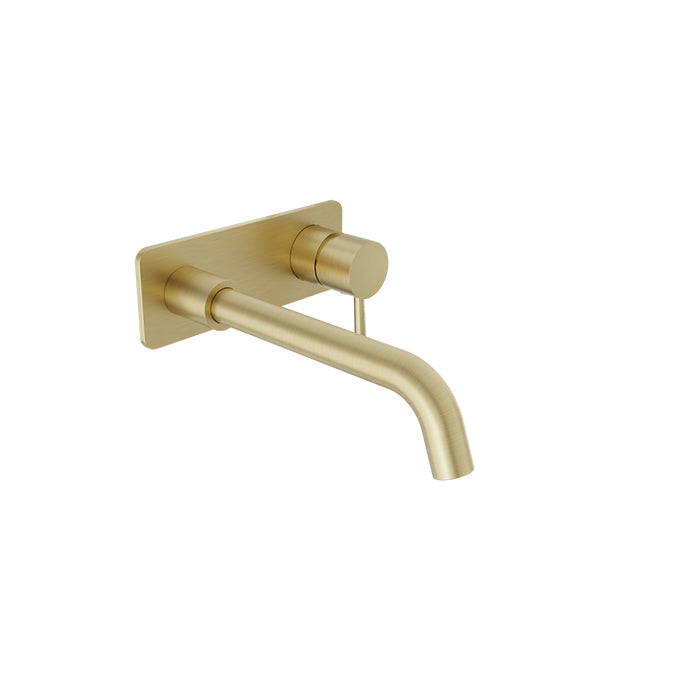 Baril ZIP B66 Single Lever Wall-Mounted Lavatory Faucet, Drain Not Included B66-8120-04L in Satin Brass