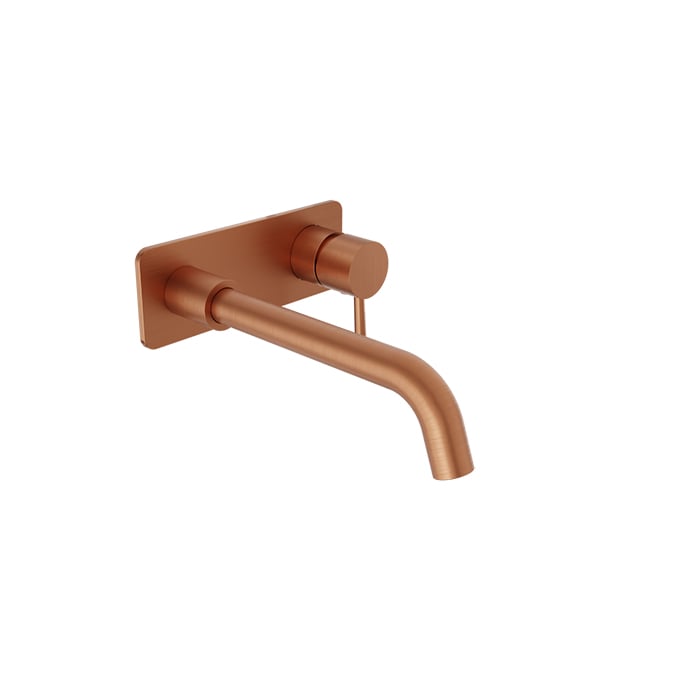 Baril ZIP B66 Single Lever Wall-Mounted Lavatory Faucet, Drain Not Included B66-8120-04L in Satin Copper
