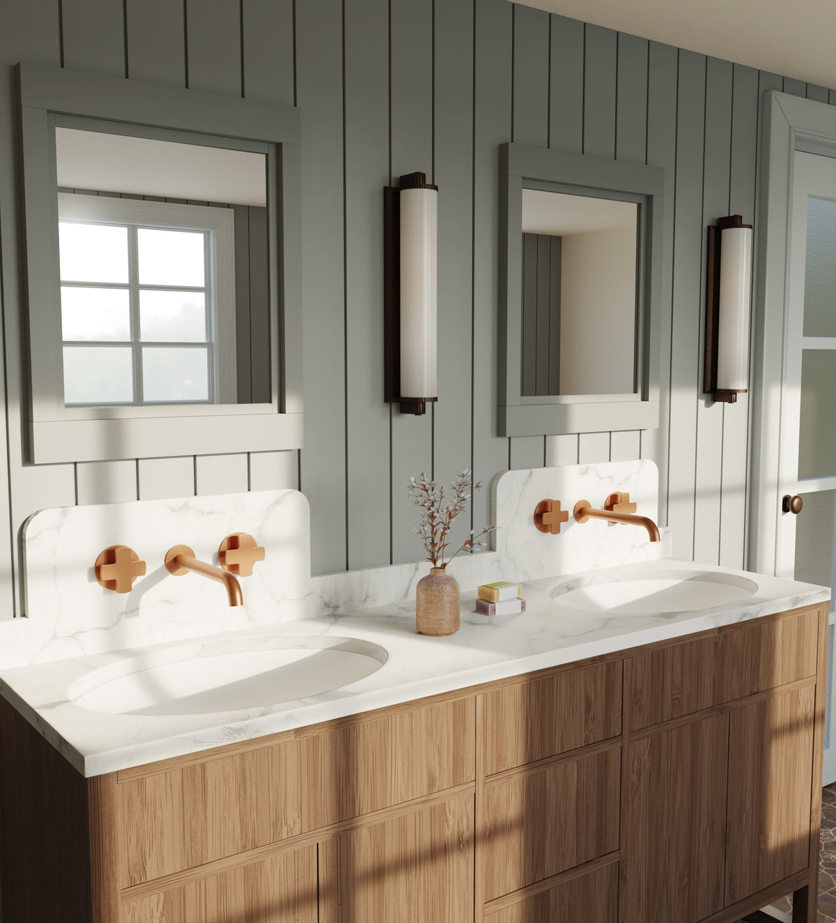Baril AIR B80 Trim Only for Two Handles Wall-Mounted Lavatory Faucet, Drain Not Included T80-8042-00L (Baril photo)