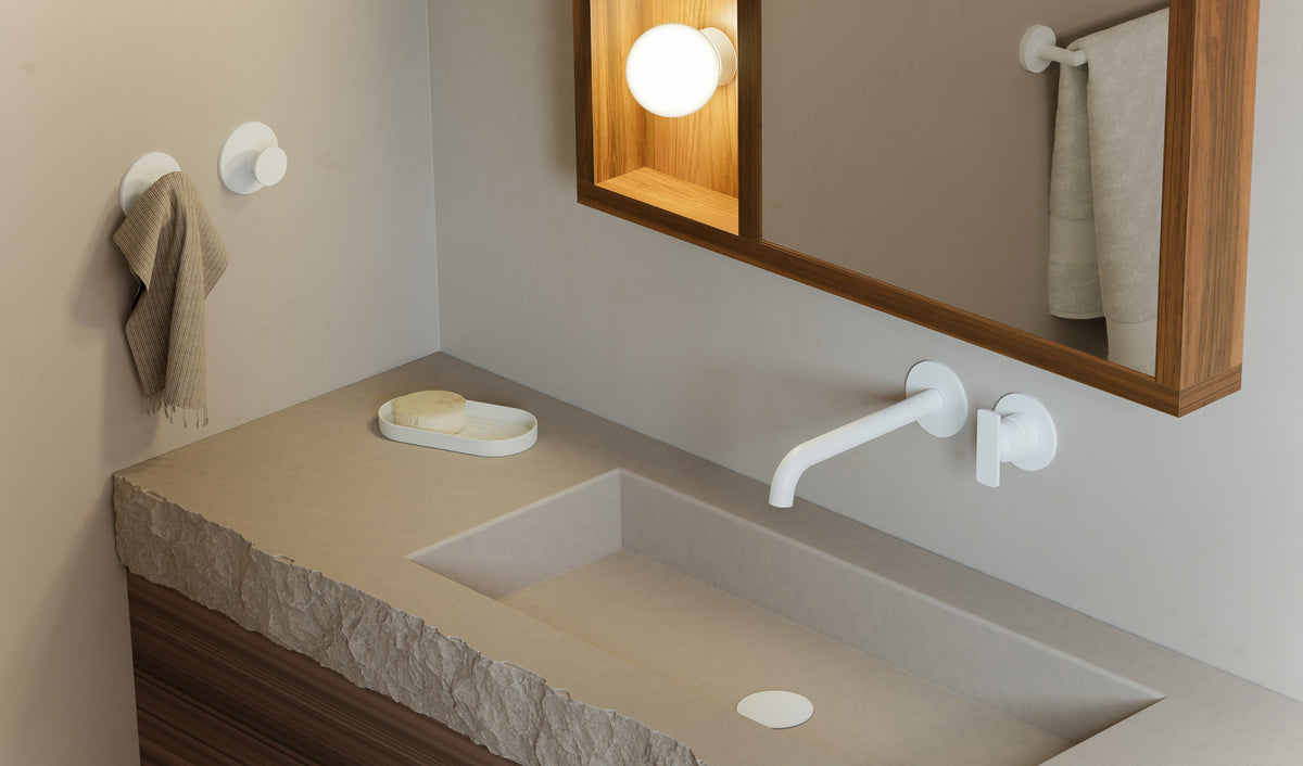 Baril AIR B80 Trim Only for Two Handles Wall-Mounted Lavatory Faucet, Drain Not Included T80-8042-00L (Baril photo)