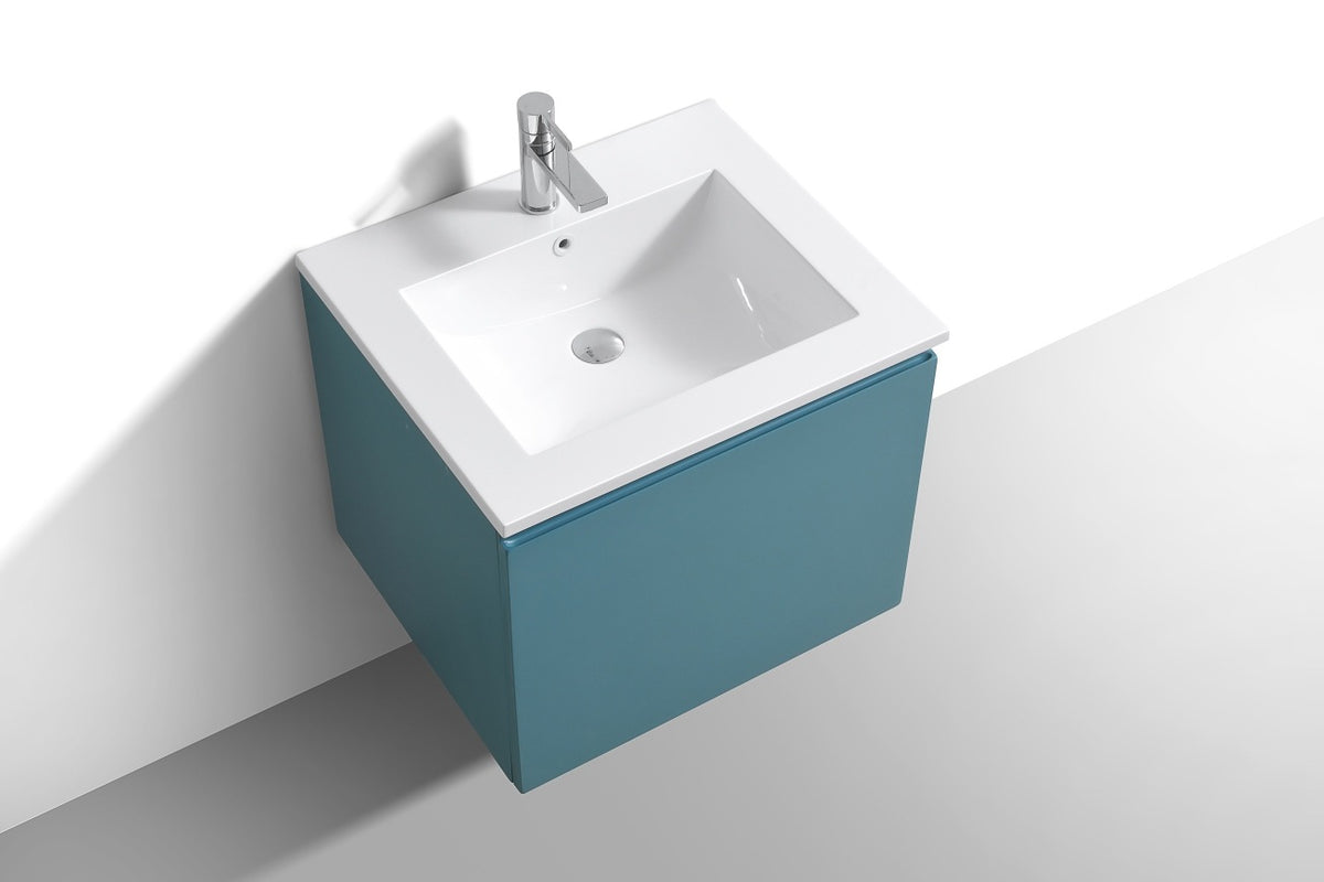 KUBEBATH 24″ BALLI MODERN BATHROOM VANITY - Teal Green (BALLI24-TG) view 4