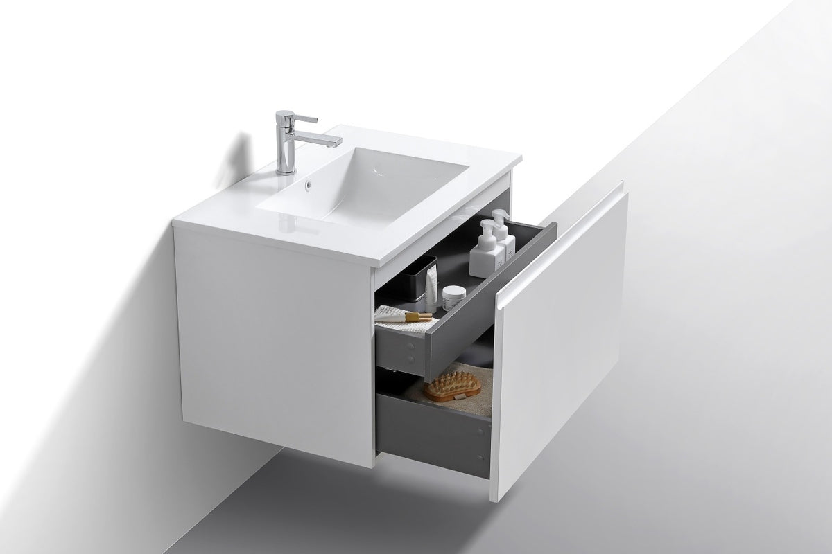 KUBEBATH 32″ BALLI MODERN BATHROOM VANITY - Gloss White (BALLI32-GW) view 5
