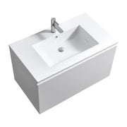 KUBEBATH 36″ BALLI MODERN BATHROOM VANITY - Gloss White (BALLI36-GW)