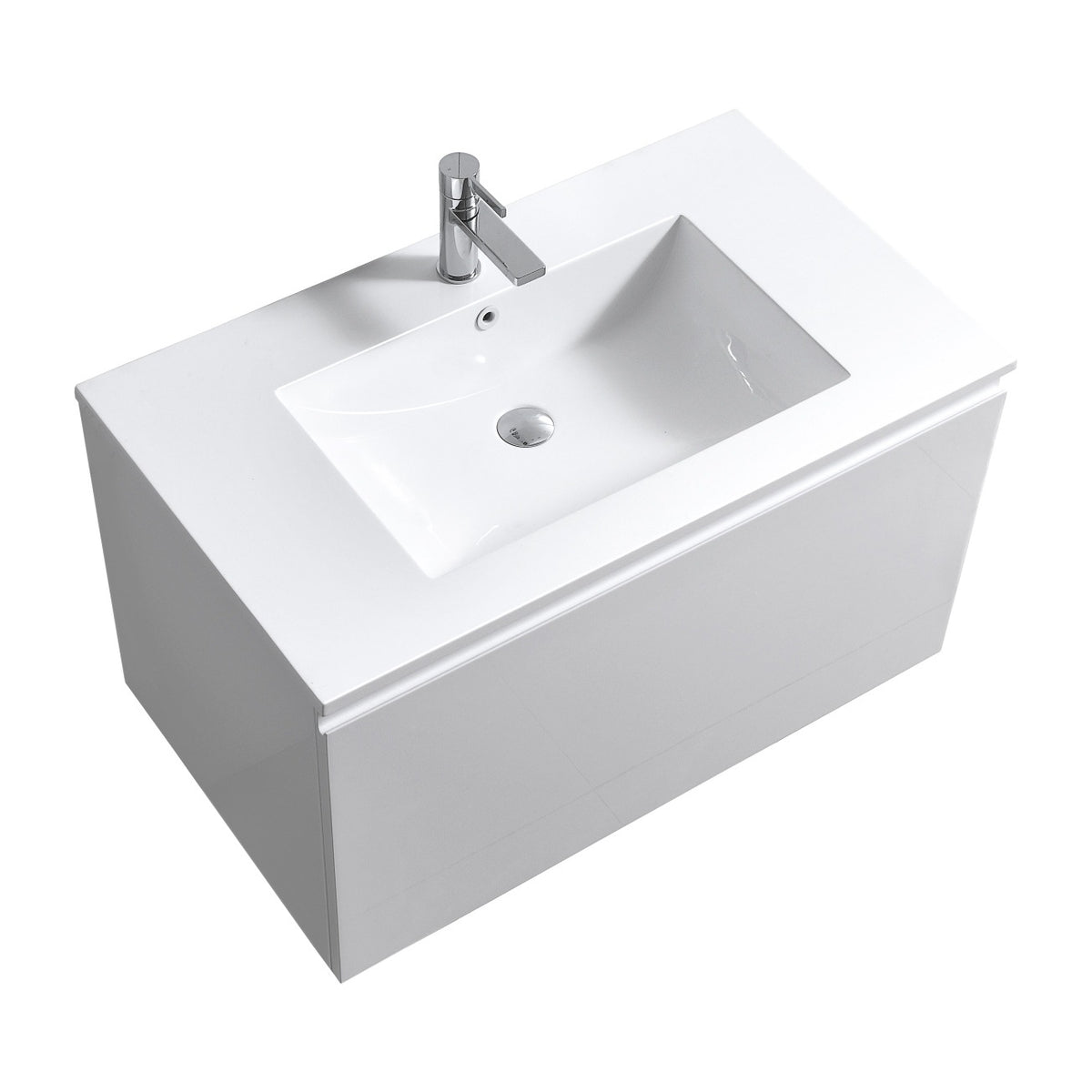 KUBEBATH 36″ BALLI MODERN BATHROOM VANITY - Gloss White (BALLI36-GW)