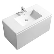KUBEBATH 40″ BALLI MODERN BATHROOM VANITY - Gloss White (BALLI40-GW)