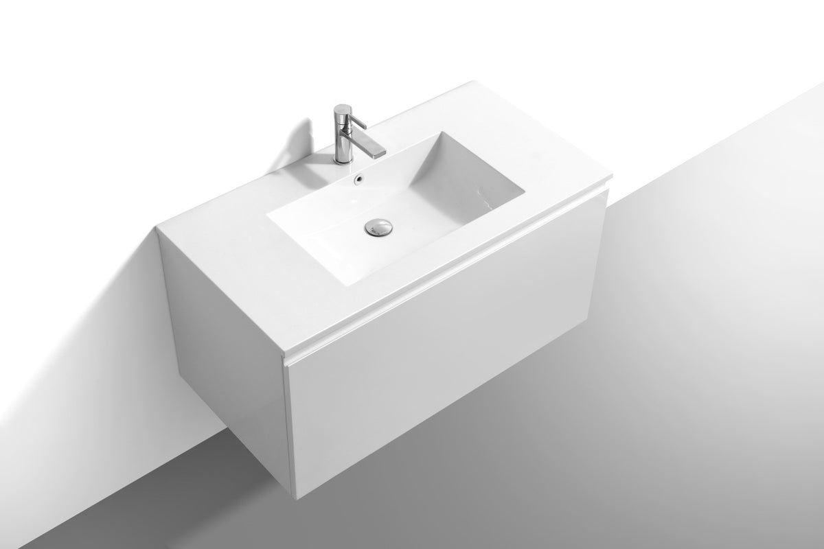 KUBEBATH 40″ BALLI MODERN BATHROOM VANITY - Gloss White (BALLI40-GW) view 4