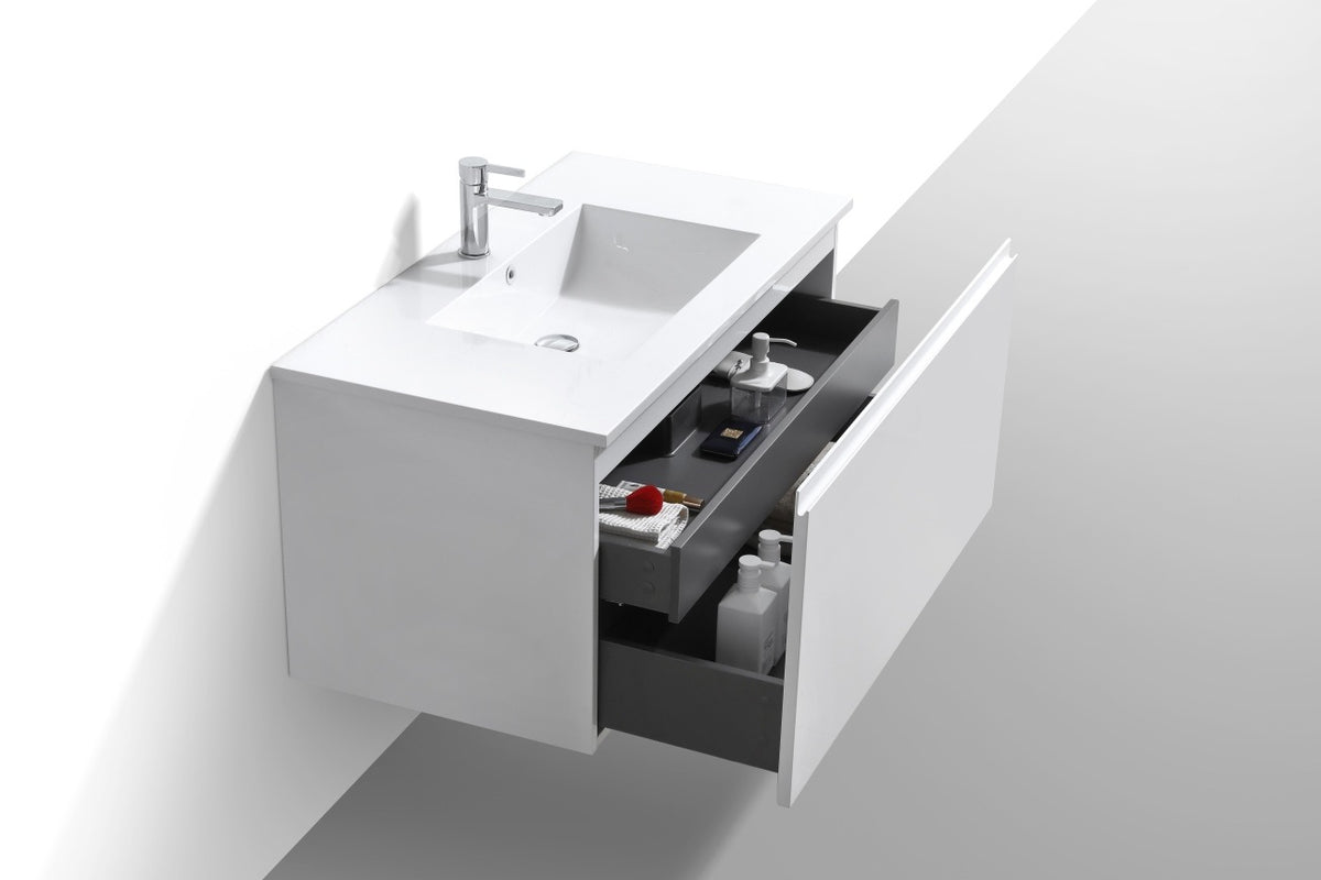 KUBEBATH 40″ BALLI MODERN BATHROOM VANITY - Gloss White (BALLI40-GW) view 5