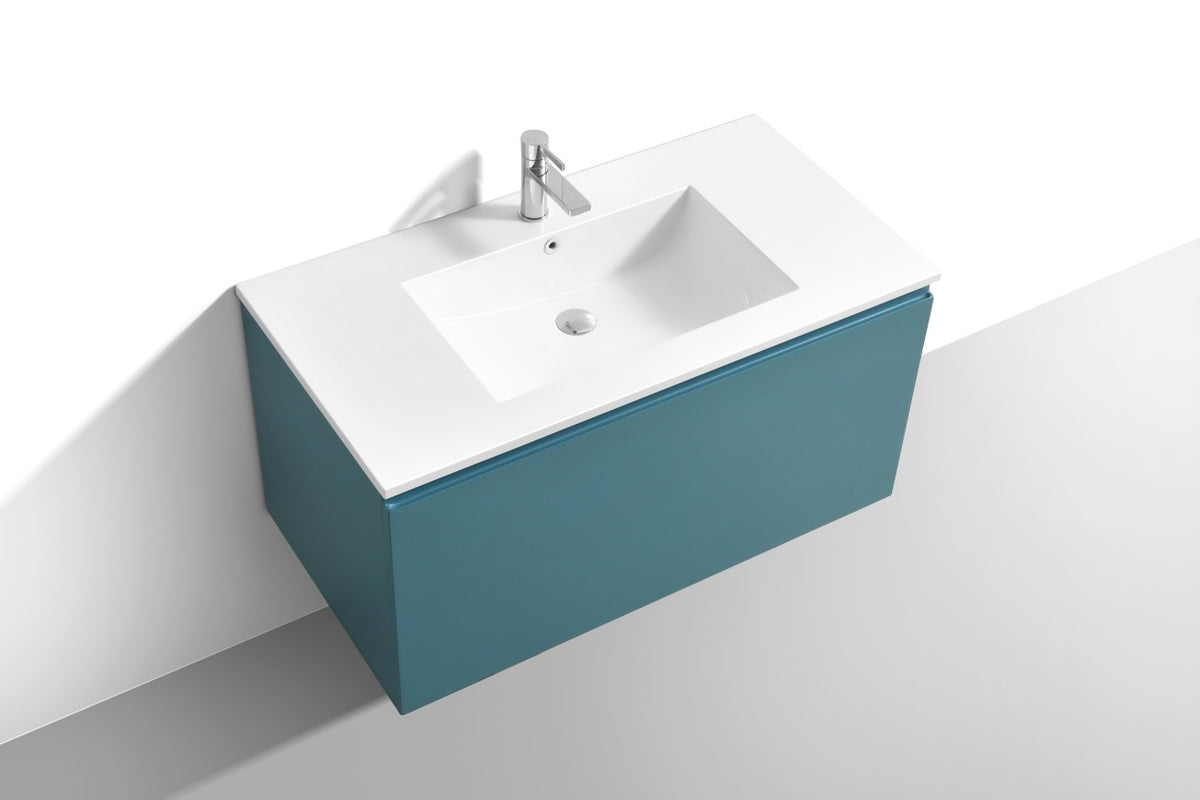 KUBEBATH 40″ BALLI MODERN BATHROOM VANITY - Teal Green (BALLI40-TG) view 4
