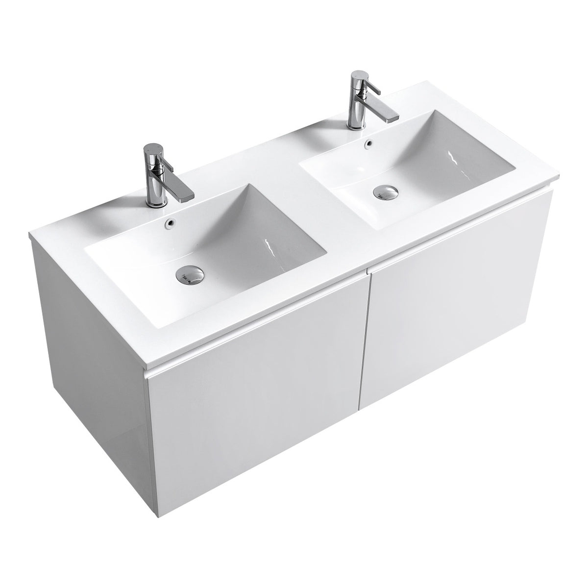 KUBEBATH 48″ BALLI MODERN BATHROOM VANITY - Double Sink - Gloss White (BALLI48D-GW)
