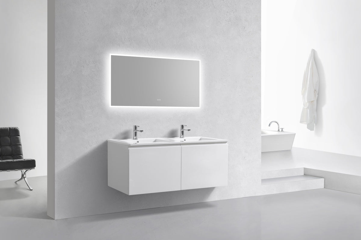 KUBEBATH 48″ BALLI MODERN BATHROOM VANITY - Double Sink - Gloss White (BALLI48D-GW) view 2