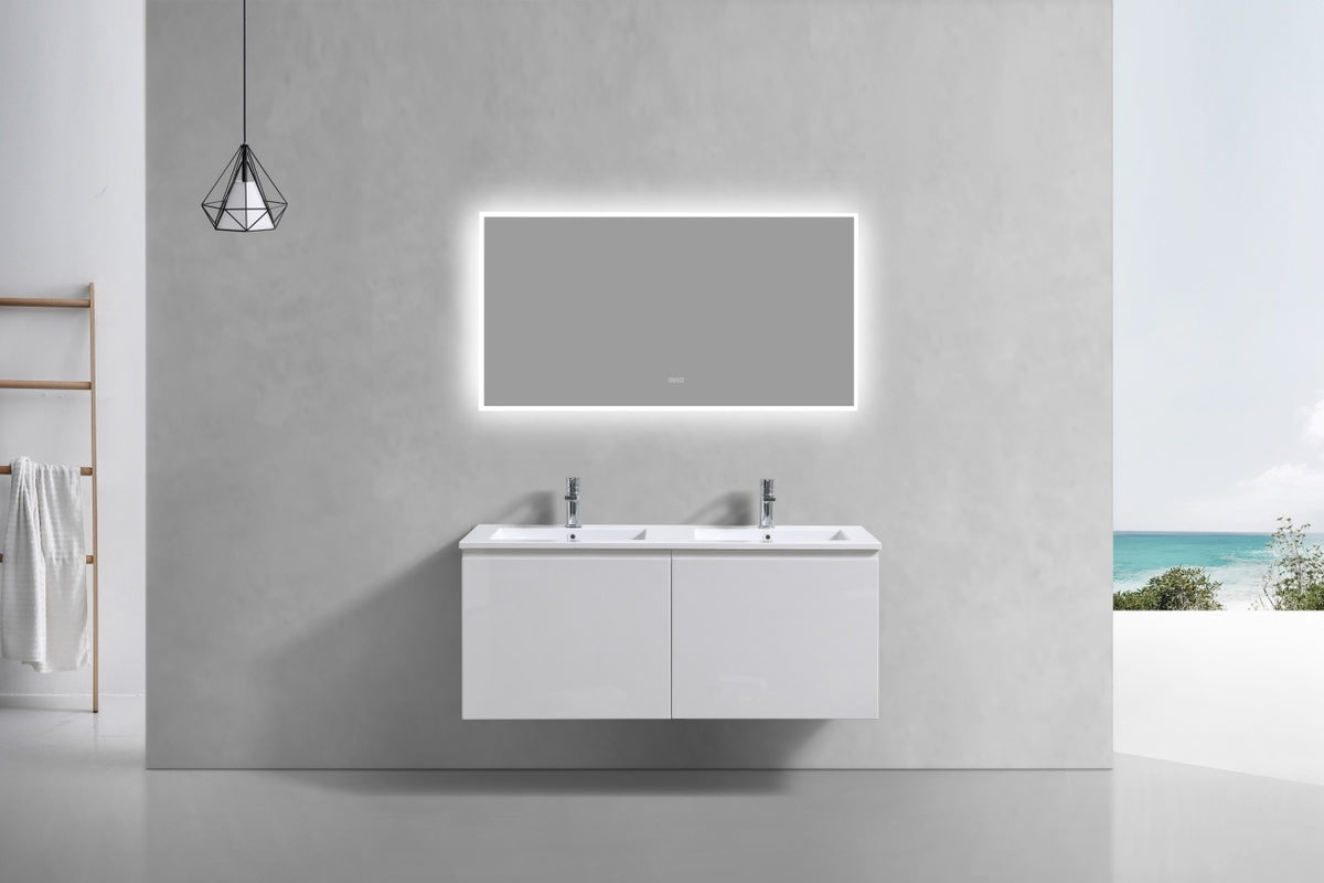 KUBEBATH 48″ BALLI MODERN BATHROOM VANITY - Double Sink - Gloss White (BALLI48D-GW) view 3