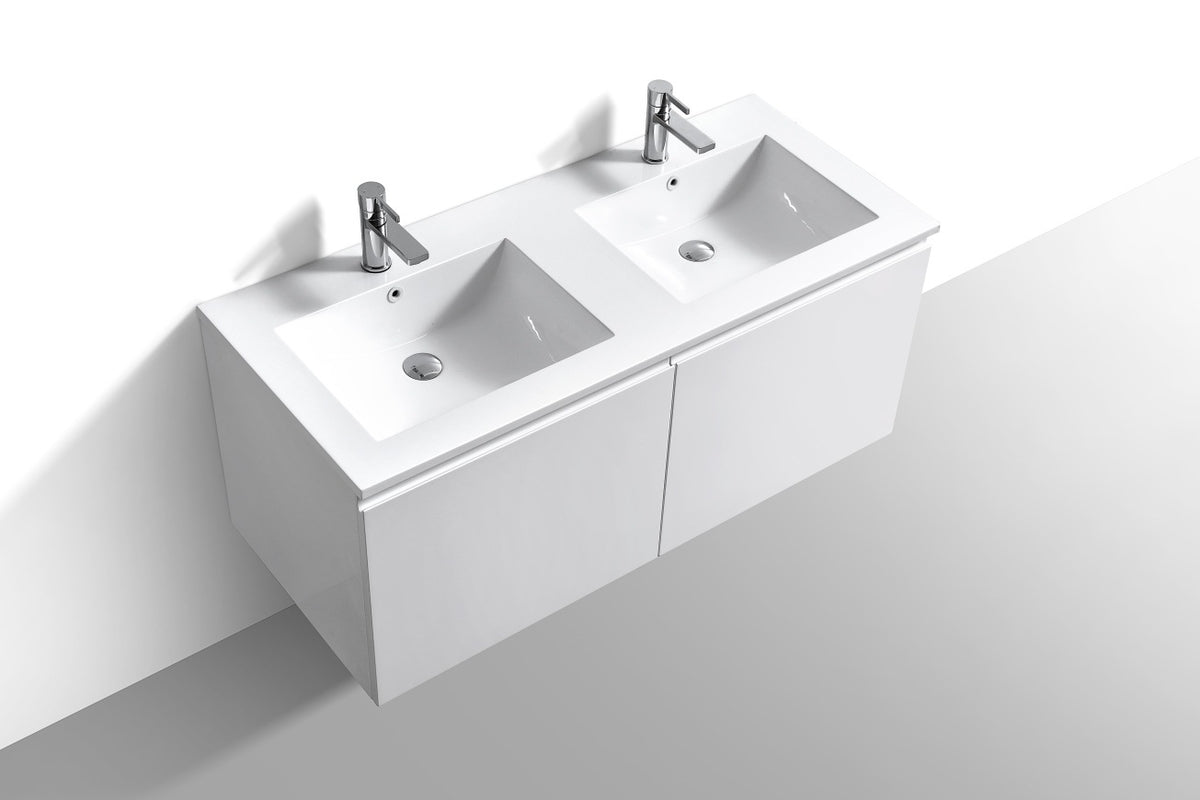 KUBEBATH 48″ BALLI MODERN BATHROOM VANITY - Double Sink - Gloss White (BALLI48D-GW) view 4