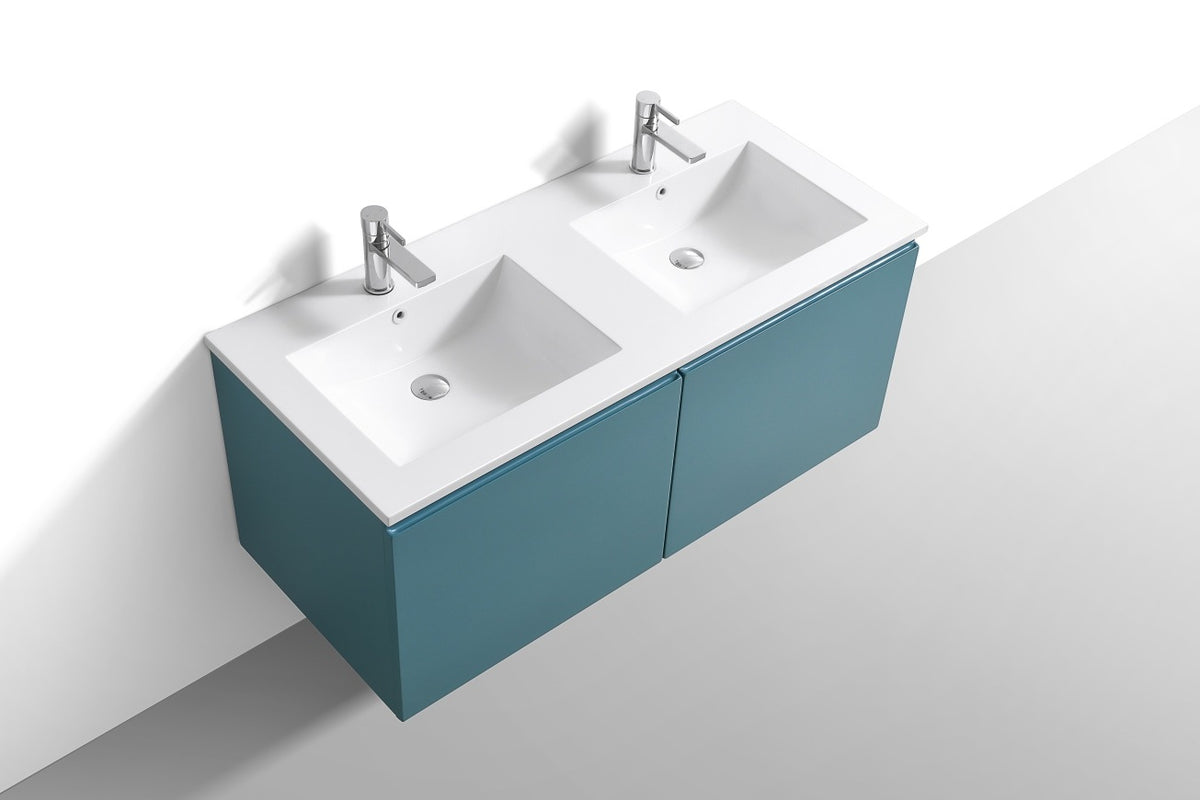 KUBEBATH 48″ BALLI MODERN BATHROOM VANITY - Double Sink - Teal Green (BALLI48D-TG) view 4
