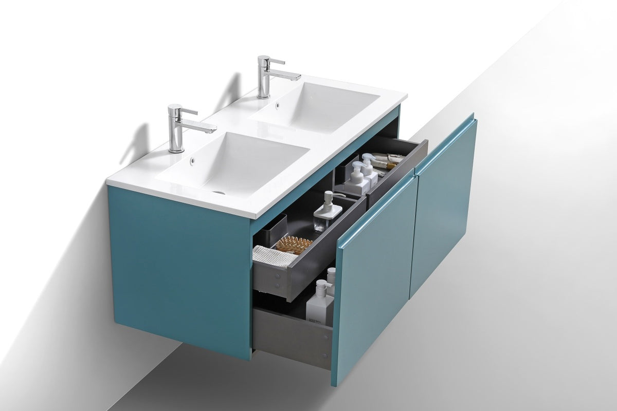 KUBEBATH 48″ BALLI MODERN BATHROOM VANITY - Double Sink - Teal Green (BALLI48D-TG) view 5