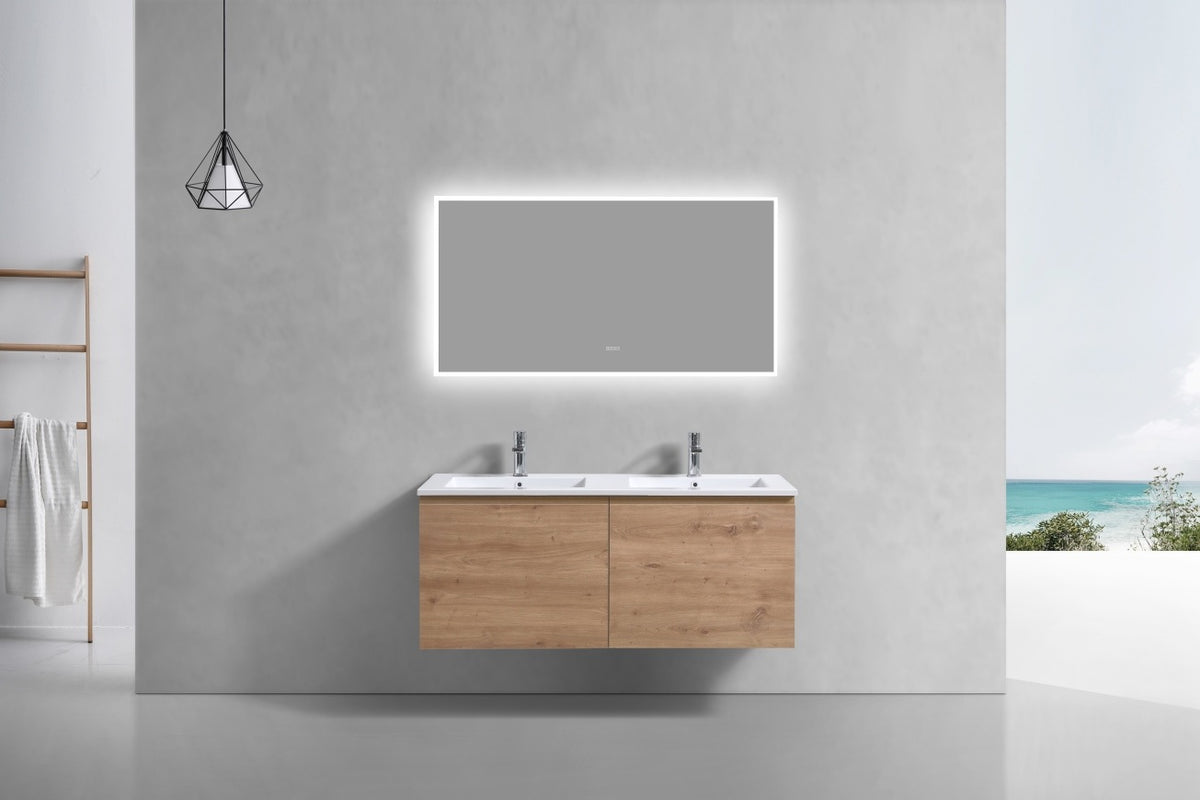 KUBEBATH 48″ BALLI MODERN BATHROOM VANITY - Double Sink - White Oak (BALLI48D-WO) view 3