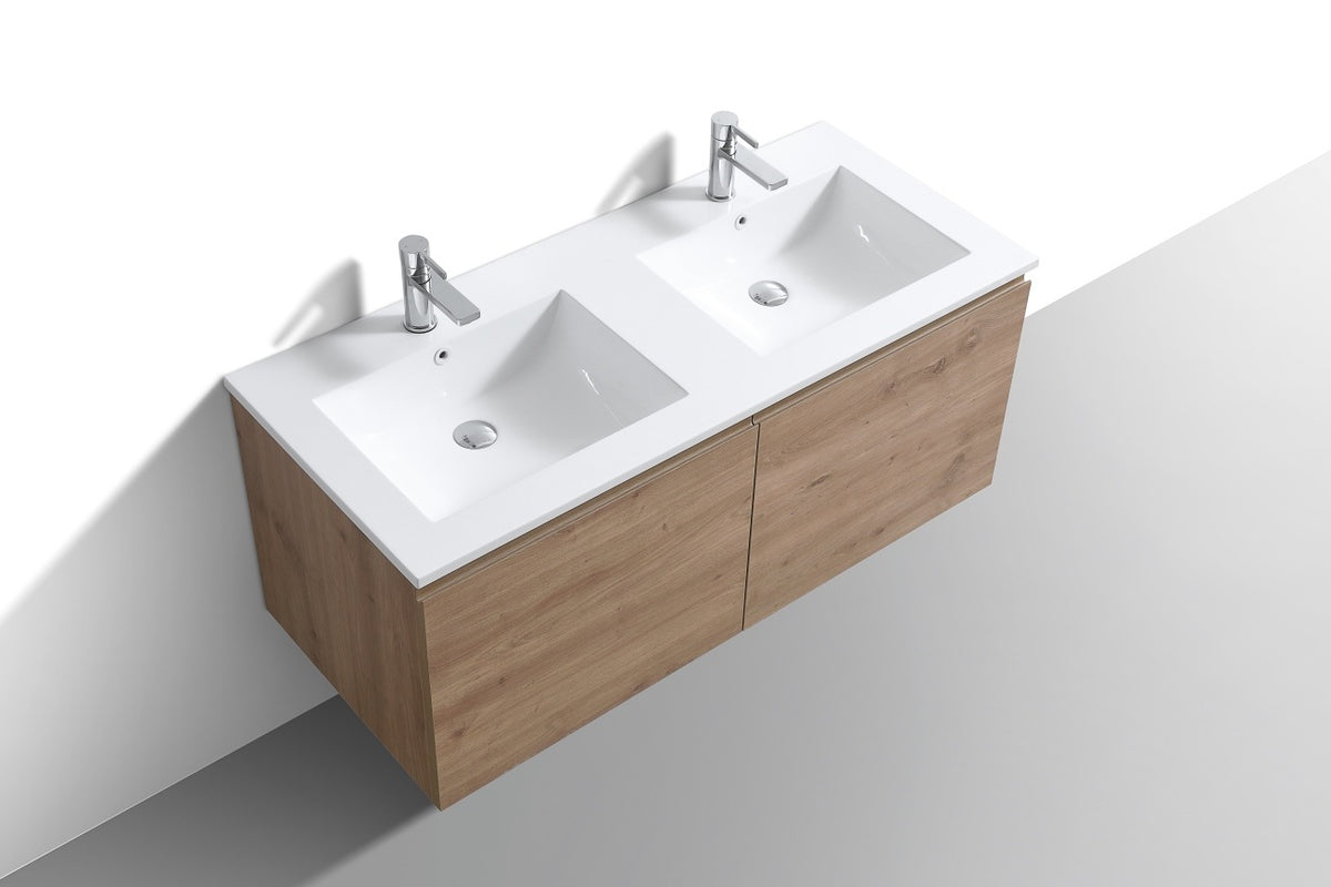 KUBEBATH 48″ BALLI MODERN BATHROOM VANITY - Double Sink - White Oak (BALLI48D-WO) view 4