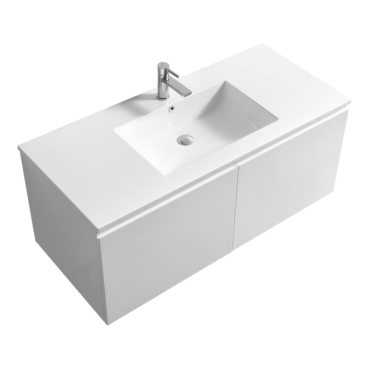 KUBEBATH 48S″ BALLI MODERN BATHROOM VANITY - Single Sink - Gloss White (BALLI48S-GW)
