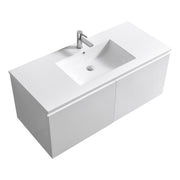 KUBEBATH 48S″ BALLI MODERN BATHROOM VANITY - Single Sink - Gloss White (BALLI48S-GW)