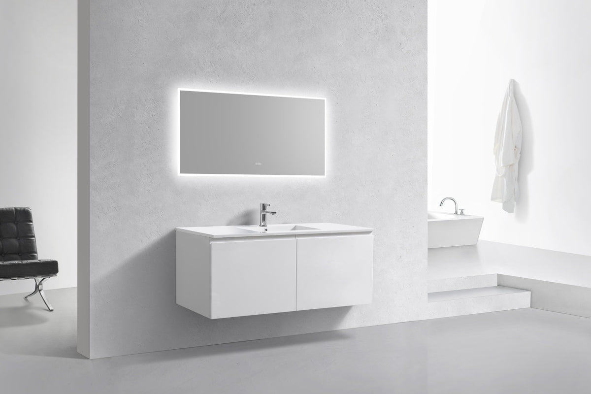 KUBEBATH 48S″ BALLI MODERN BATHROOM VANITY - Single Sink - Gloss White (BALLI48S-GW) view 2