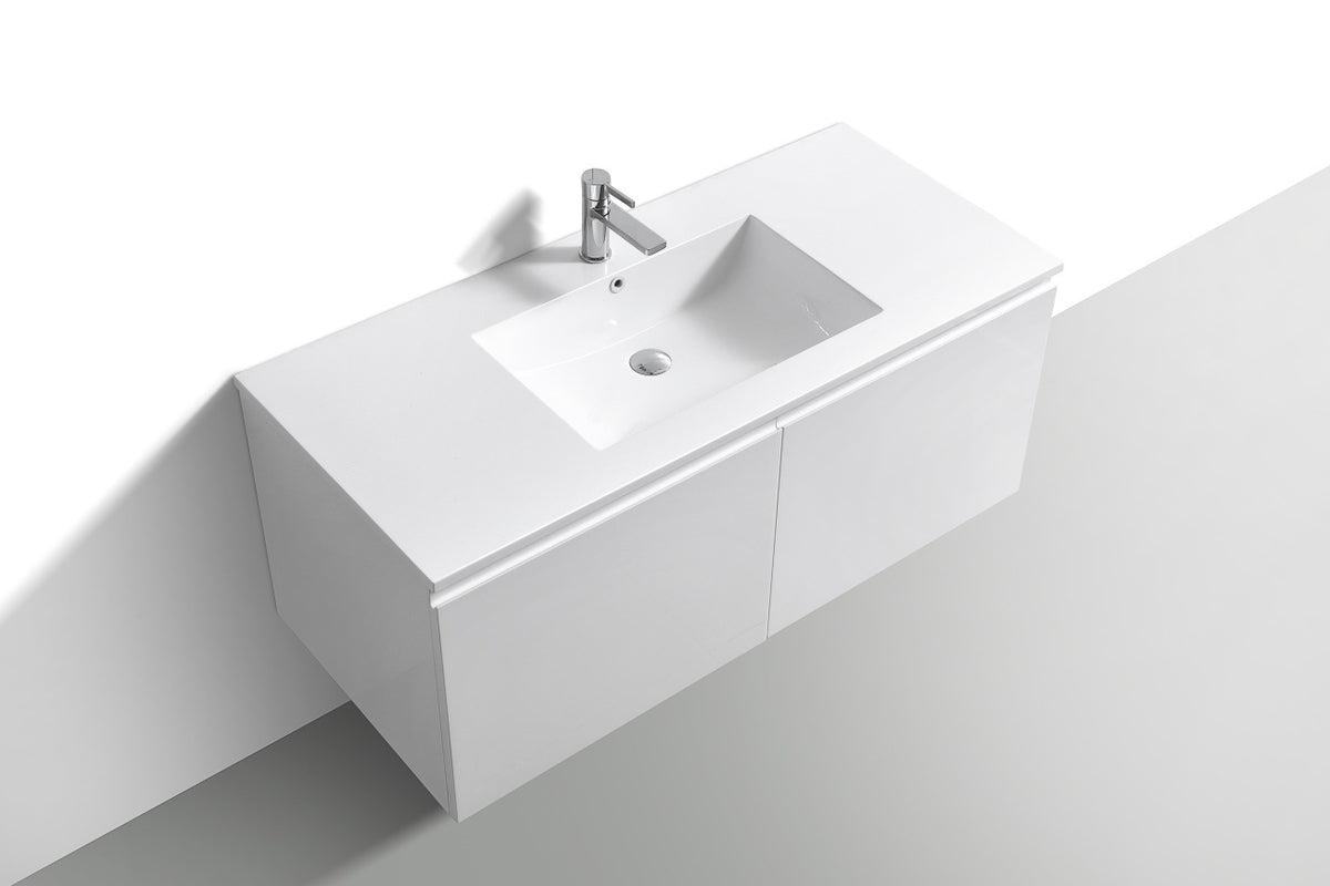KUBEBATH 48S″ BALLI MODERN BATHROOM VANITY - Single Sink - Gloss White (BALLI48S-GW) view 4