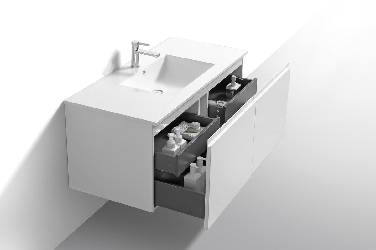 KUBEBATH 48S″ BALLI MODERN BATHROOM VANITY - Single Sink - Gloss White (BALLI48S-GW) view 5
