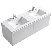 KUBEBATH 60″ BALLI MODERN BATHROOM VANITY IN Gloss White FINISH - Double Sink - Gloss White (BALLI60D-GW)