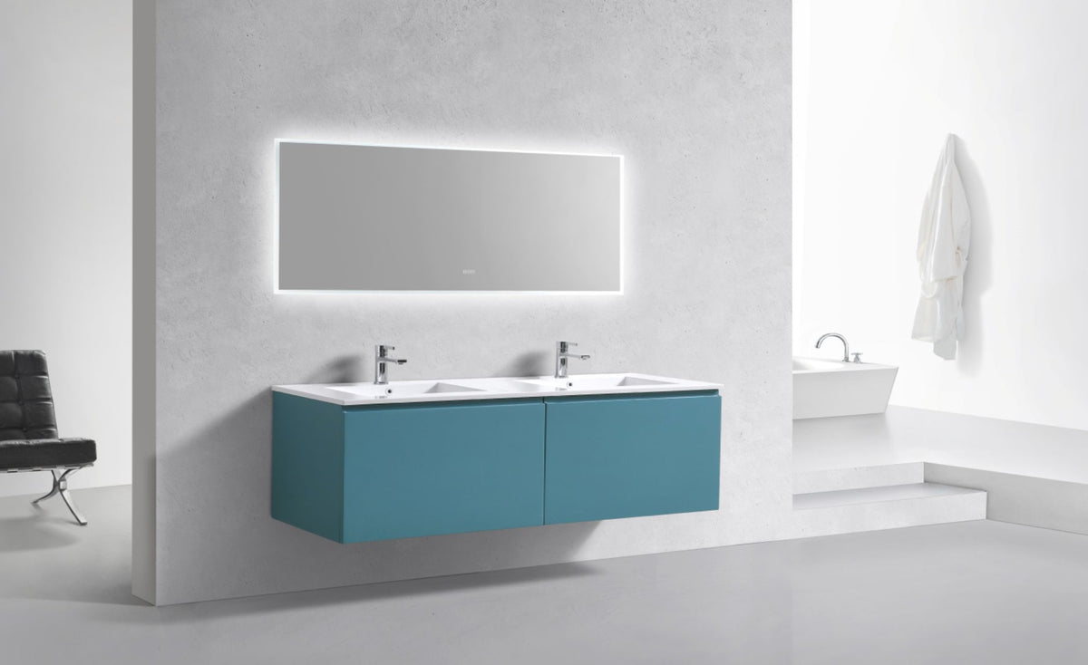 KUBEBATH 71.25″ BALLI MODERN BATHROOM VANITY - Double Sink - Teal Green (BALLI72-TG) view 3
