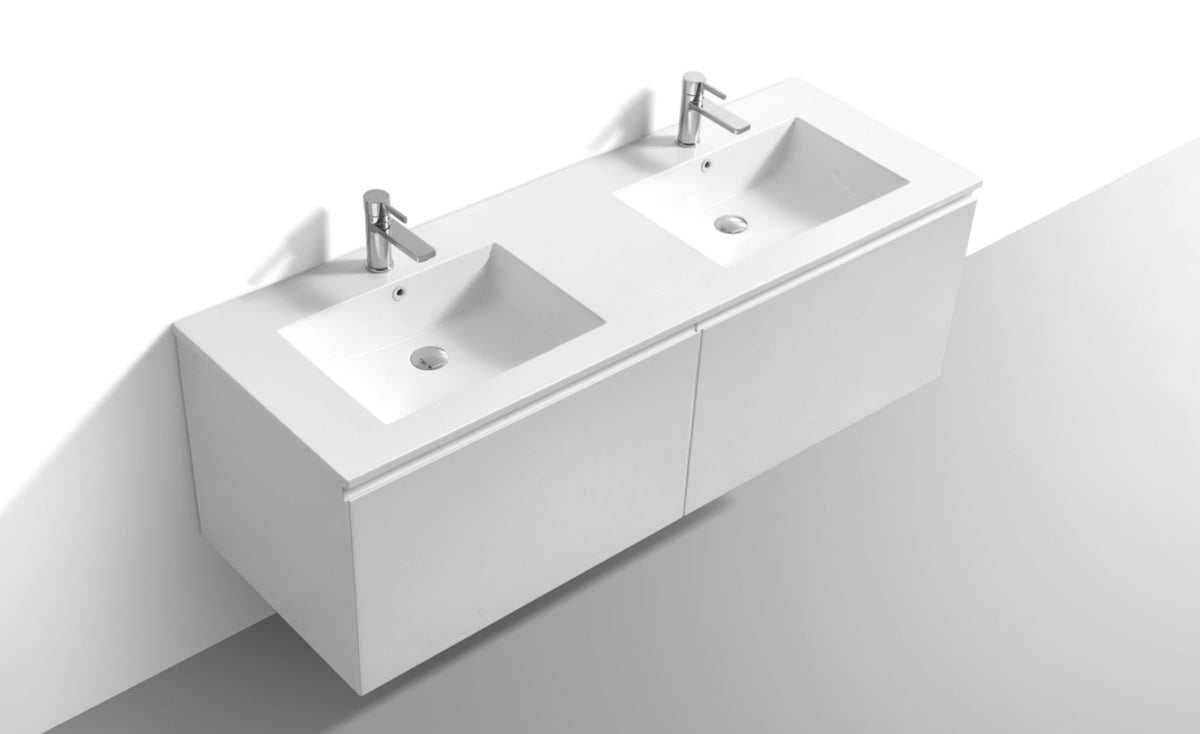 KUBEBATH 71.25″ BALLI MODERN BATHROOM VANITY - Double Sink - Gloss White (BALLI72-GW) view 4