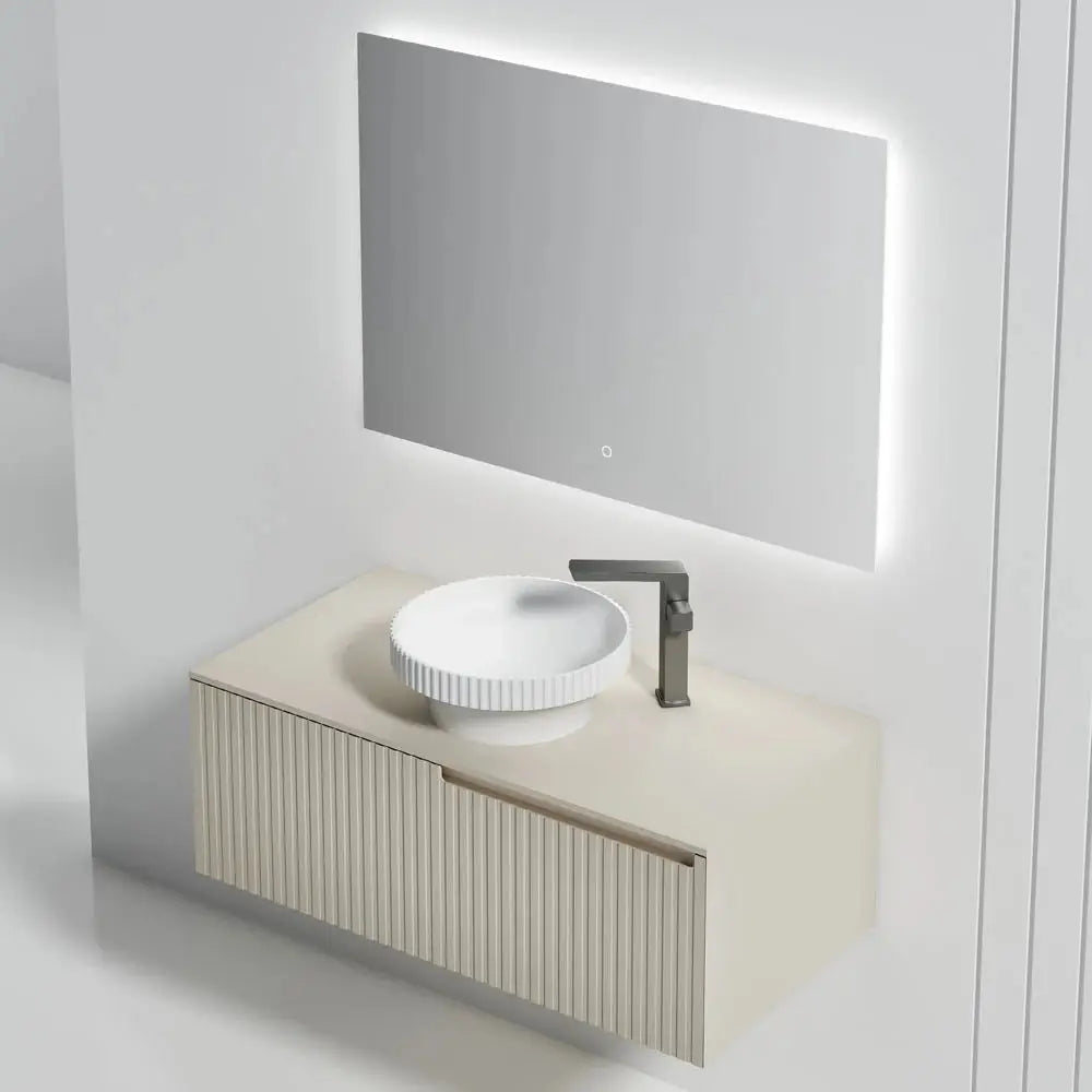 Kodaen BEIGE T - Modern Wallmount Vanities (WV6011BEG + VS6011MW)