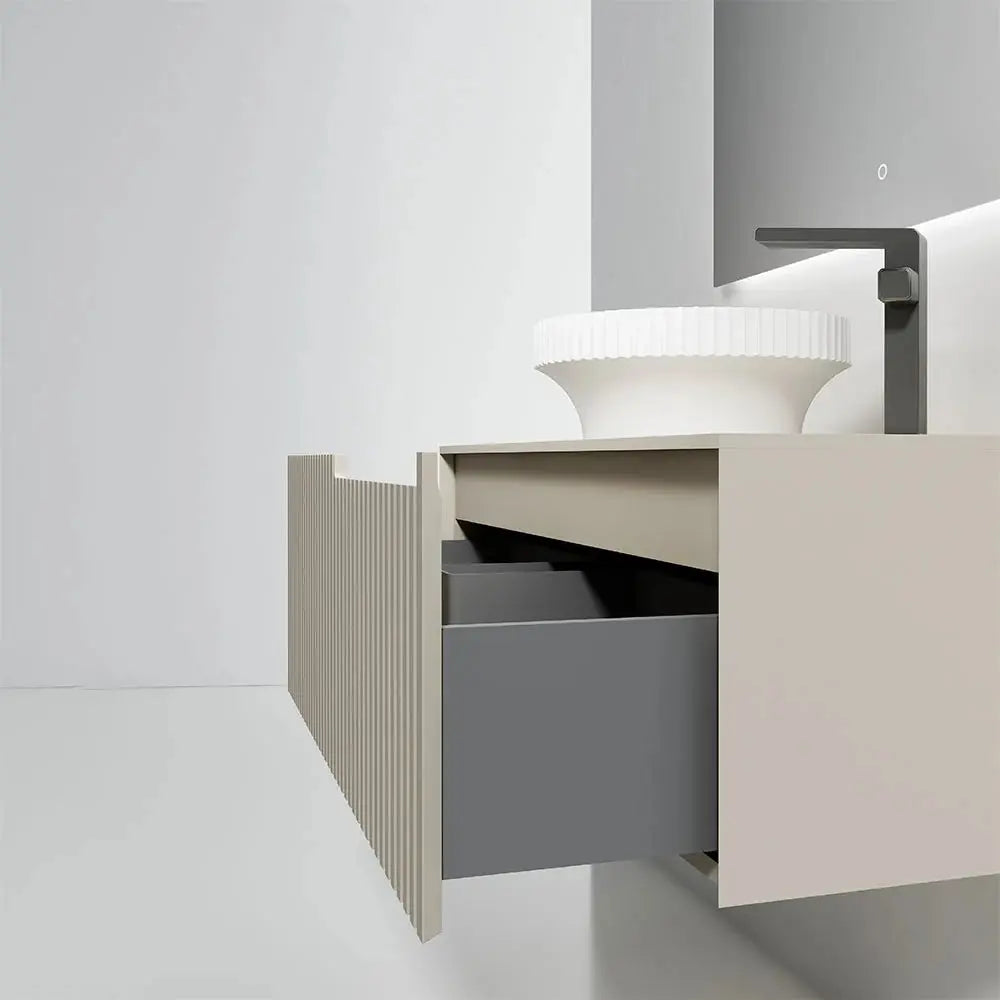 Kodaen BEIGE T - Modern Wallmount Vanities (WV6011BEG + VS6011MW)