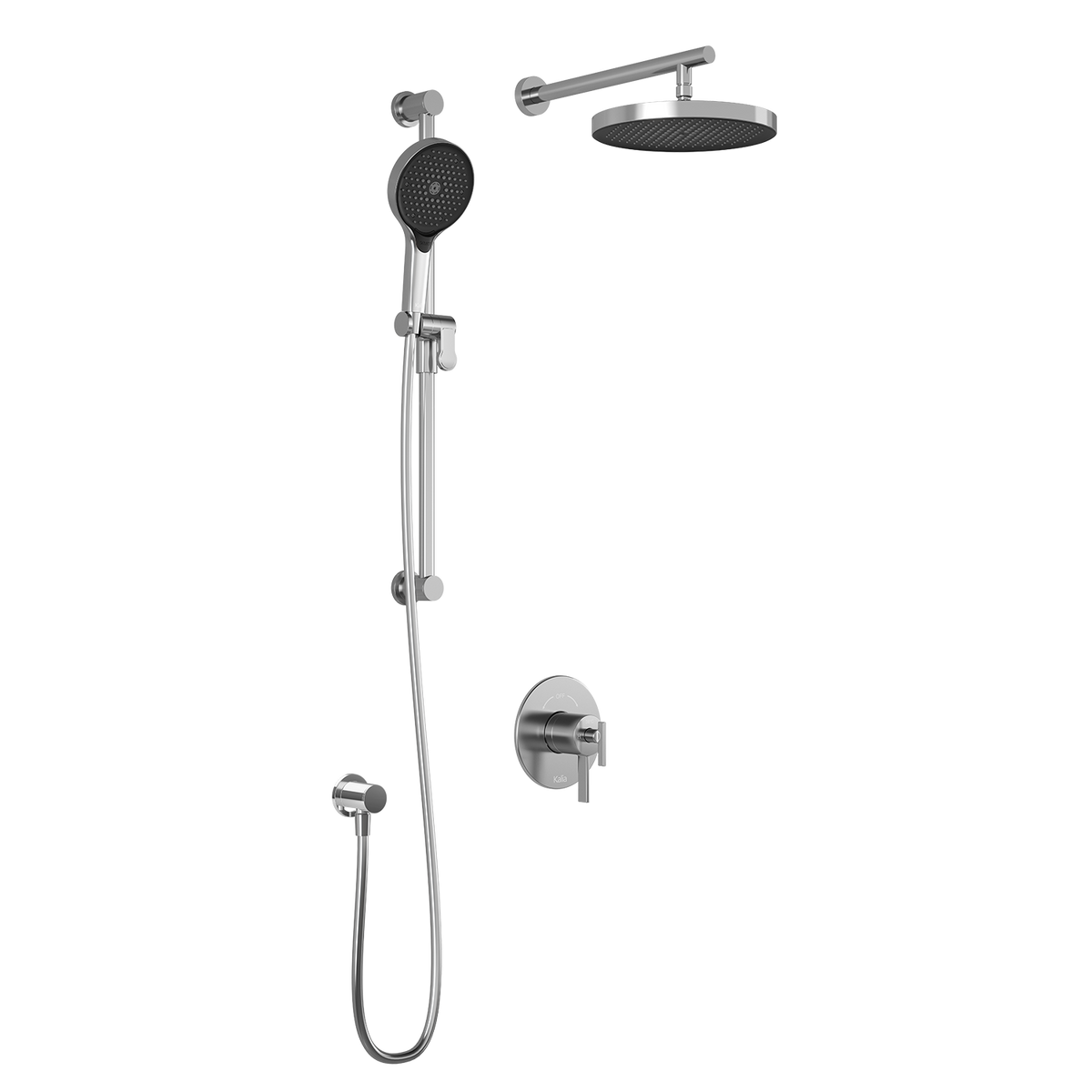 Kalia RoundOne TCD1 PLUS (Valve Not Included) : AQUATONIK T/P Coaxial Shower System with Wallarm Chrome BF1637-110-100
