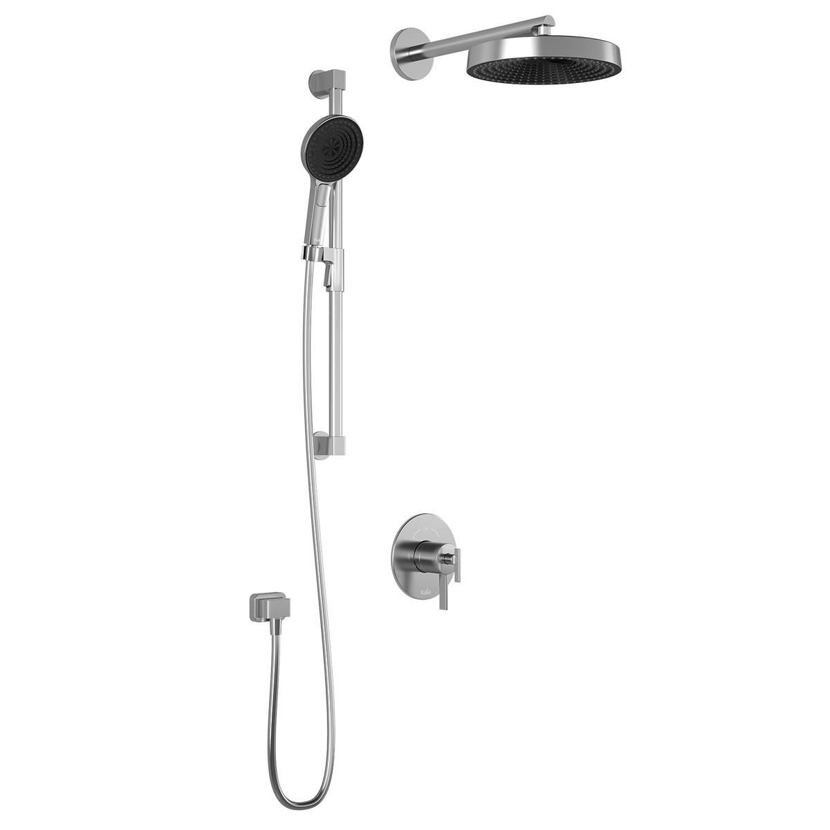 Kalia RoundOne TCD1 PREMIA (Valve Not Included) : AQUATONIK T/P Coaxial Shower System with Wallarm Chrome BF1637-110-200