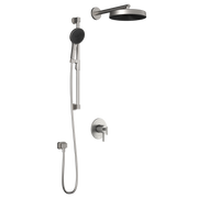 Kalia RoundOne TCD1 PREMIA (Valve Not Included) : AQUATONIK T/P Coaxial Shower System with Wallarm Pure Nickel PVD BF1637-125-200
