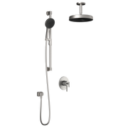 Kalia RoundOne TCD1 PREMIA (Valve Not Included) : AQUATONIK T/P Coaxial Shower System with Vertical Ceiling Arm Pure Nickel PVD BF1637-125-201