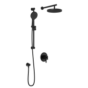 Kalia RoundOne TCD1 PLUS (Valve Not Included) : AQUATONIK T/P Coaxial Shower System with Wallarm Matte Black BF1637-160-100