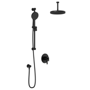 Kalia RoundOne TCD1 PLUS (Valve Not Included) : AQUATONIK T/P Coaxial Shower System with Vertical Ceiling Arm Matte Black BF1637-160-101