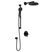 Kalia RoundOne TCD1 PREMIA (Valve Not Included) : AQUATONIK T/P Coaxial Shower System with Wallarm Matte Black BF1637-160-200
