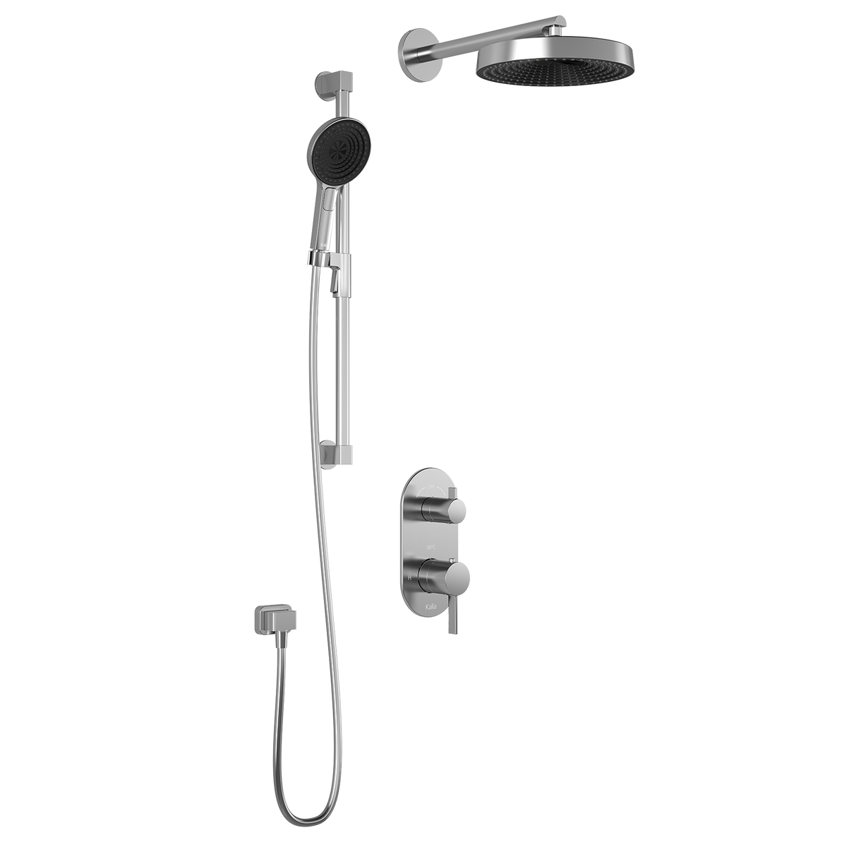 Kalia RoundOne TD2 PREMIA (Valve Not Included) : AQUATONIK T/P with Diverter Shower System with Wallarm Chrome BF1639-110-200