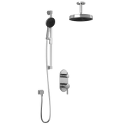 Kalia RoundOne TD2 PREMIA (Valve Not Included) : AQUATONIK T/P with Diverter Shower System with Vertical Ceiling Arm Chrome BF1639-110-201