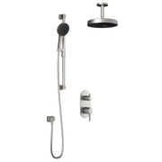 Kalia RoundOne TD2 PREMIA (Valve Not Included) : AQUATONIK T/P with Diverter Shower System with Vertical Ceiling Arm Pure Nickel PVD BF1639-125-201