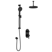 Kalia RoundOne TD2 PLUS (Valve Not Included) : AQUATONIK T/P with Diverter Shower System with Vertical Ceiling Arm Matte Black BF1639-160-101